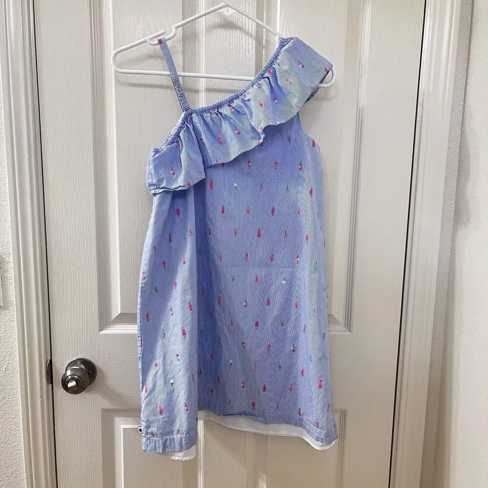 Kate Spade Skirt the Rules One Shoulder Striped Ice Cream Popsicle Dress Girl 14